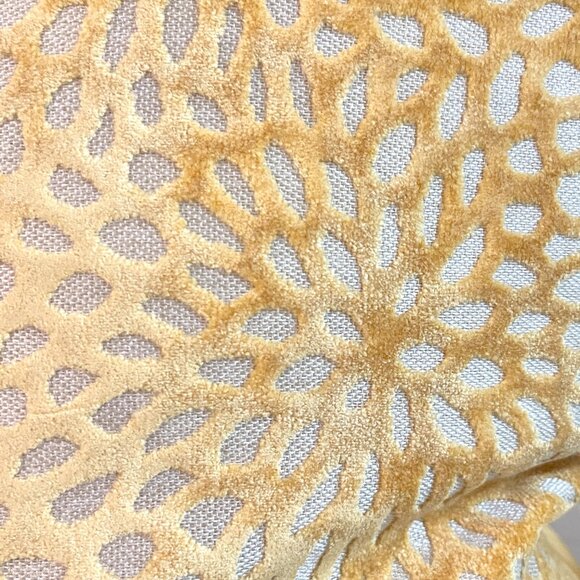 New Flower Accent Pillow Yellow Velvet Blooms Throw 20" x 20" Feather Insert NWT - Picture 3 of 7